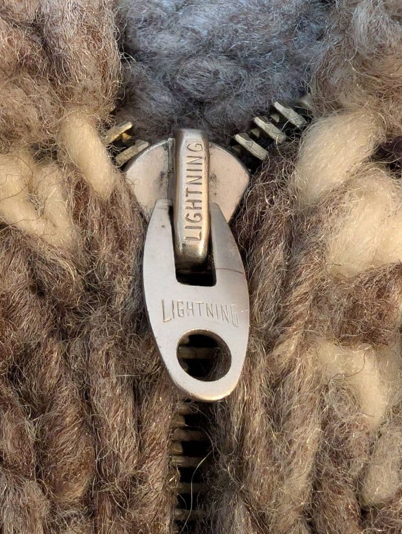 60S【神サイズ】Cowichan sweater ショールカラー　ハンドニット