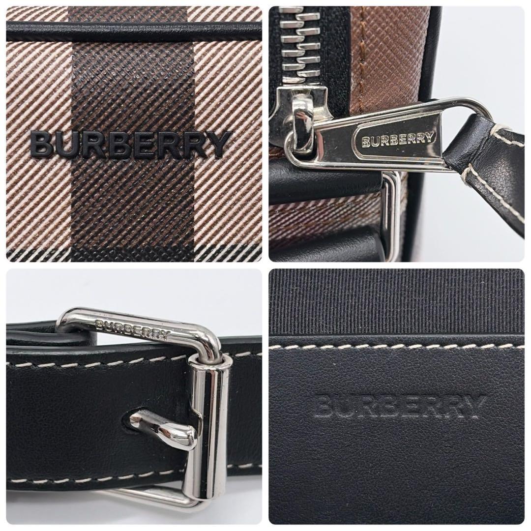 【未使用に近い】バーバリー　ショルダーバッグ ノバチェック ダークブラウン