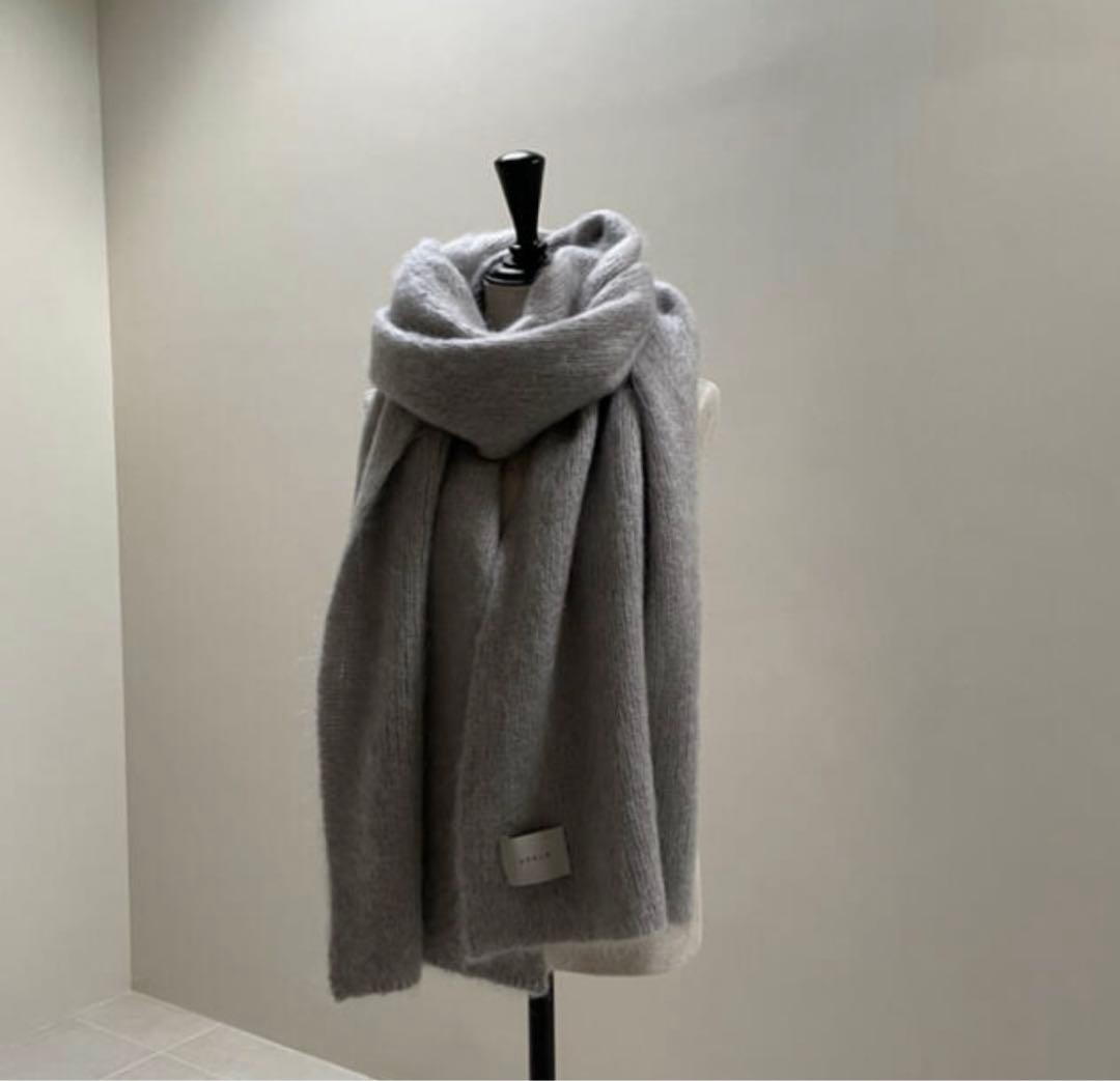 専用argue MOHAIR WOOL BIG STOLE シグネットシルバー