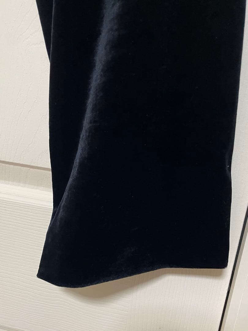 CABaN ソフトベロア セミワイドパンツ ブラック