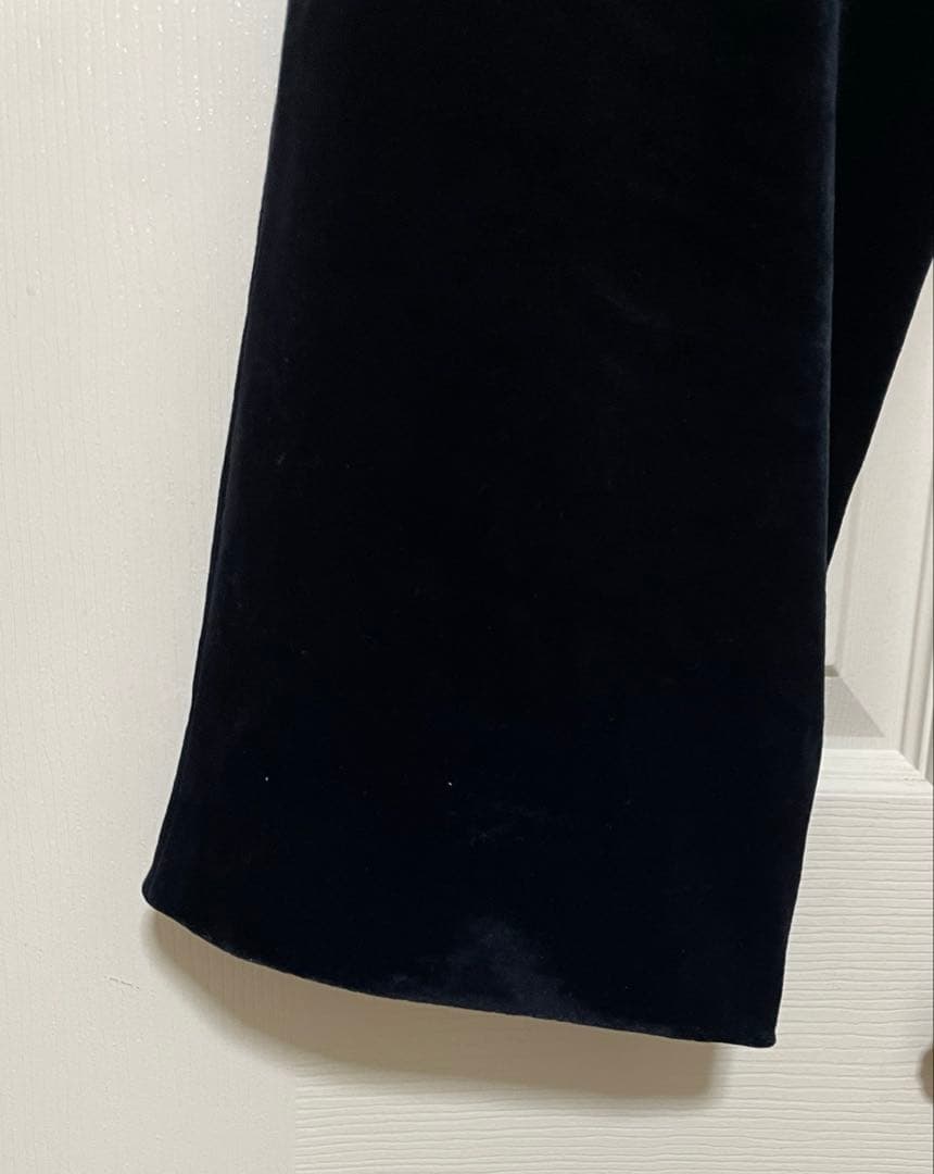 CABaN ソフトベロア セミワイドパンツ ブラック