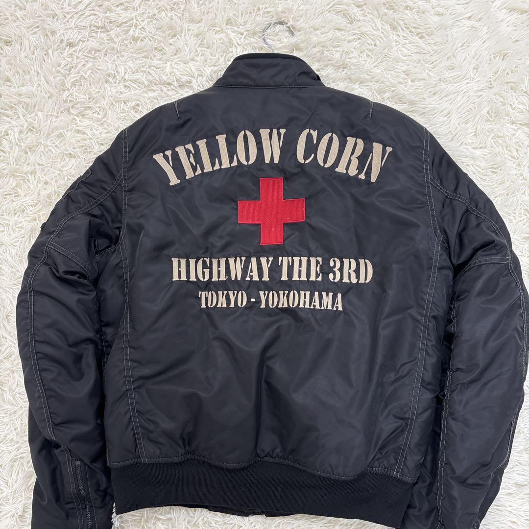 XLサイズ✨イエローコーン　ライダース　両肘プロテクターあり　ロゴ　ブラック