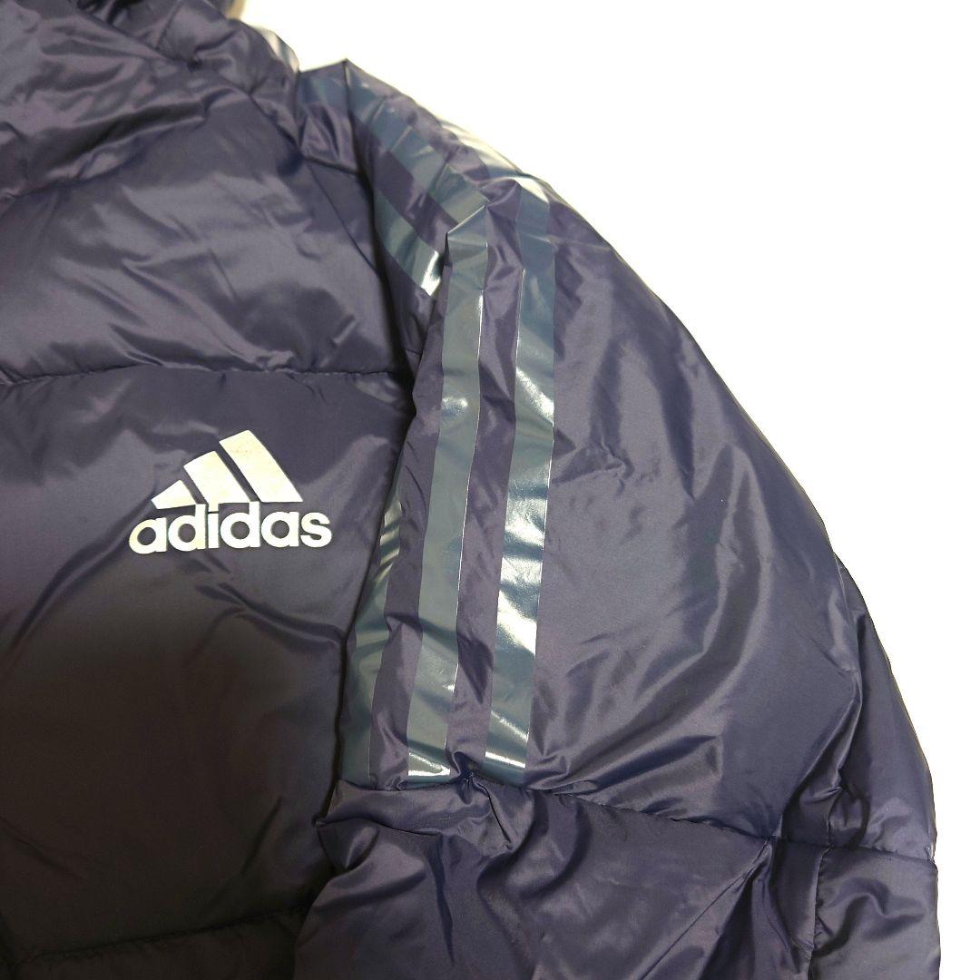 新品　adidas　アディダス　ロングダウンコート　ネイビー　S