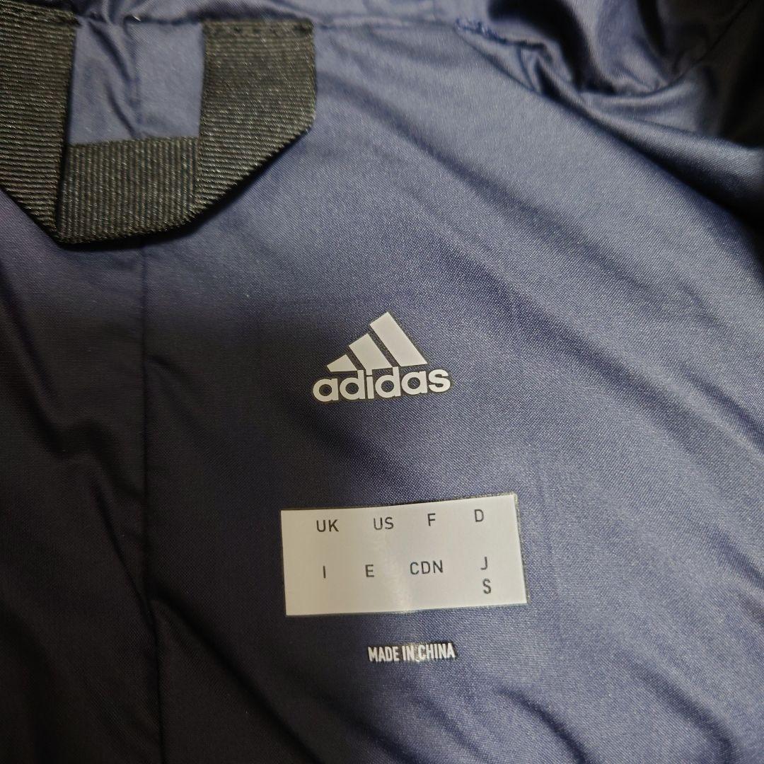 新品　adidas　アディダス　ロングダウンコート　ネイビー　S