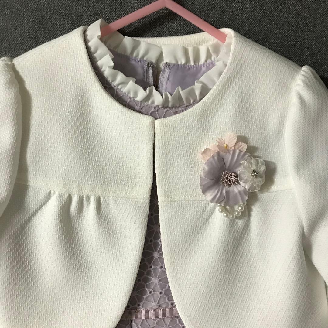 120 着画あり　petit main フォーマルワンピース&ジャケット