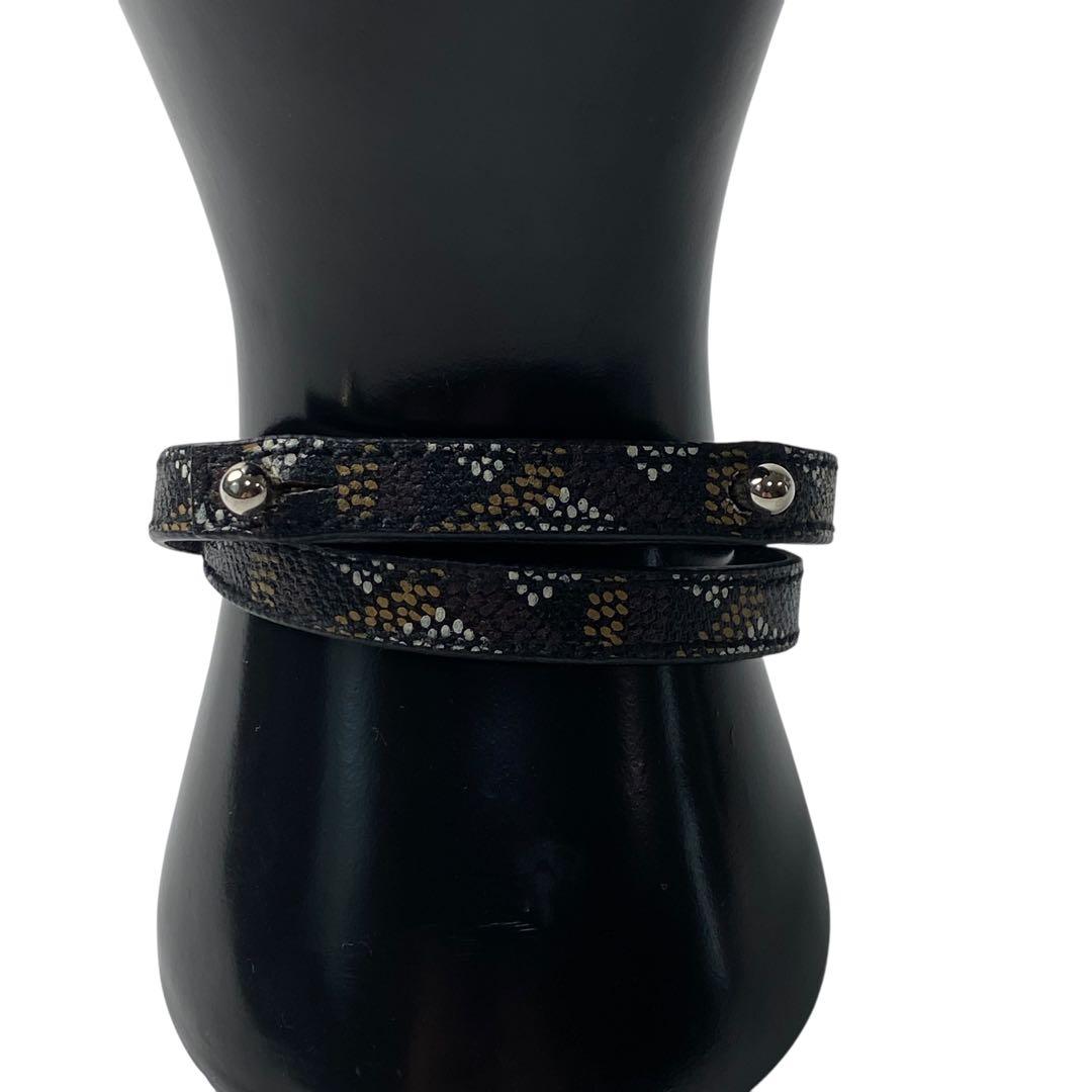 美品 ゴヤールGOYARD ヘリンボーン レザーブレスレット 高島屋 限定