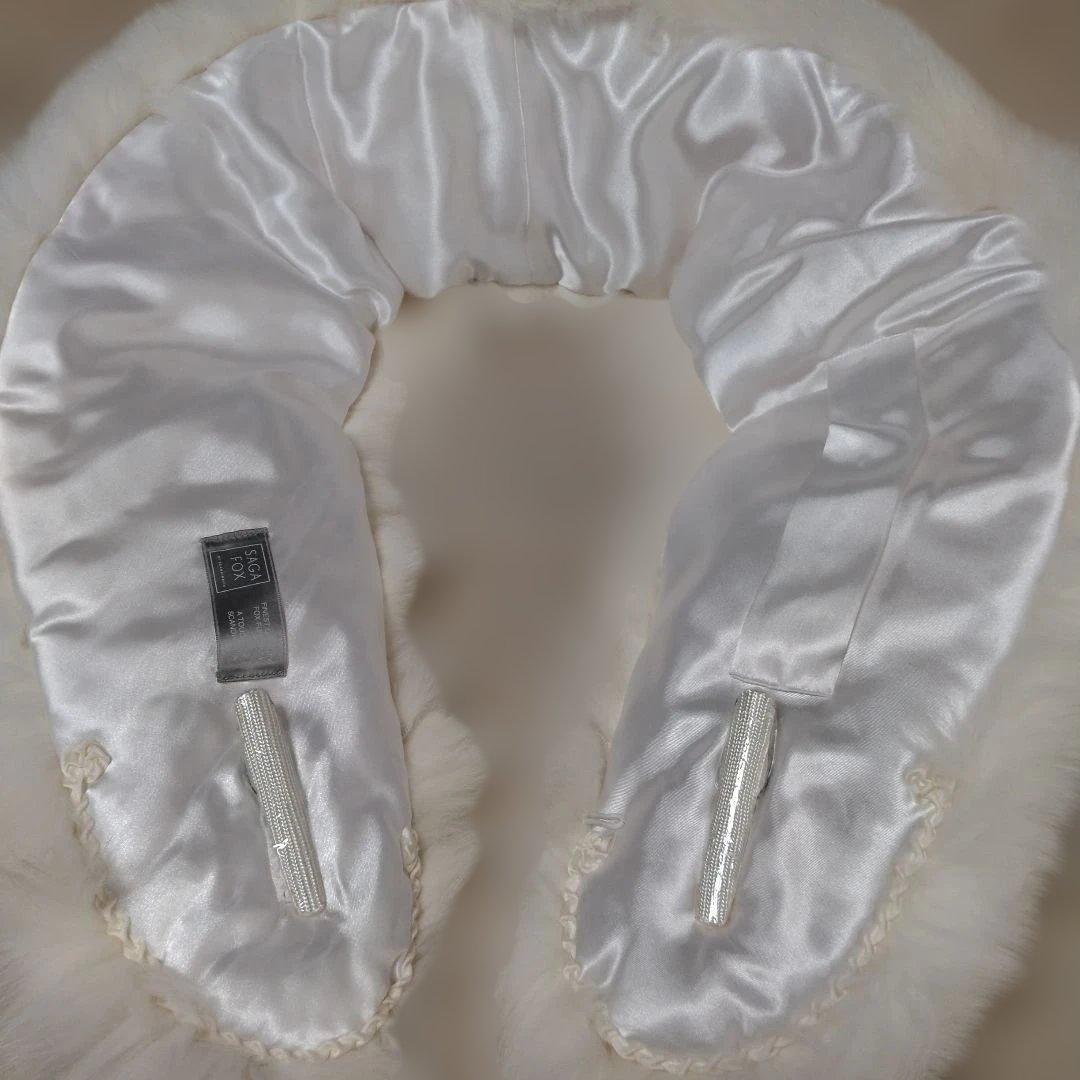 ＳＡＧＡ ＦＯＸ ファーショール　長さ約１１７㌢(毛足含む)　オフホワイト