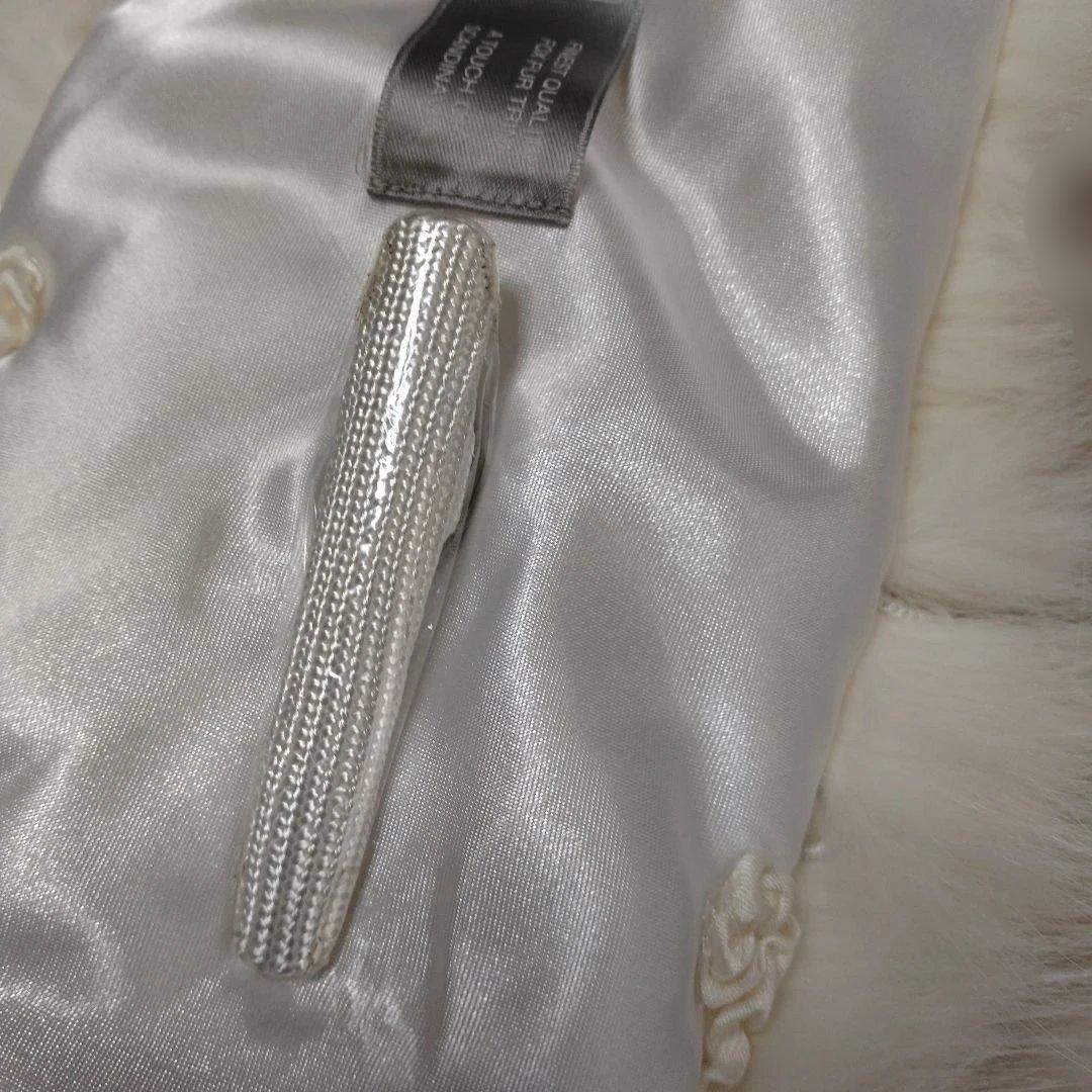 ＳＡＧＡ ＦＯＸ ファーショール　長さ約１１７㌢(毛足含む)　オフホワイト