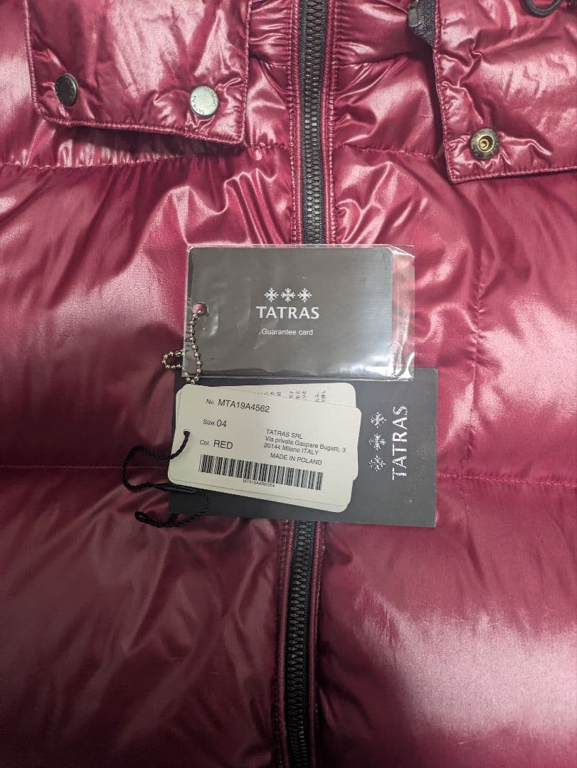 森ダイコンTATRAS タトラス　ベルボ　ダウン　4✨️希少カラー　レッド