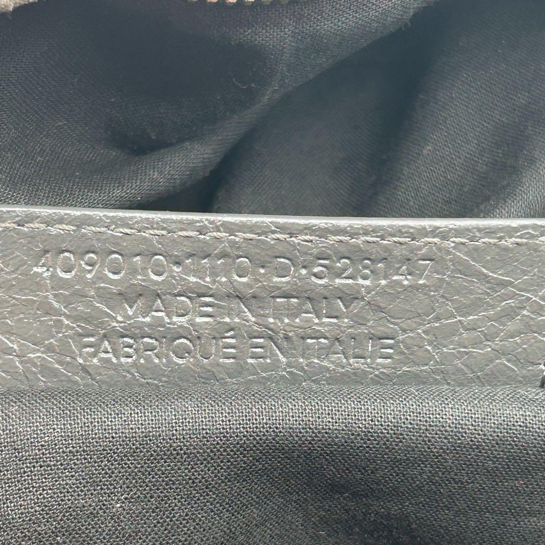 【漂う高級感】 バレンシアガ オールレザー ロゴ バックパック グレー