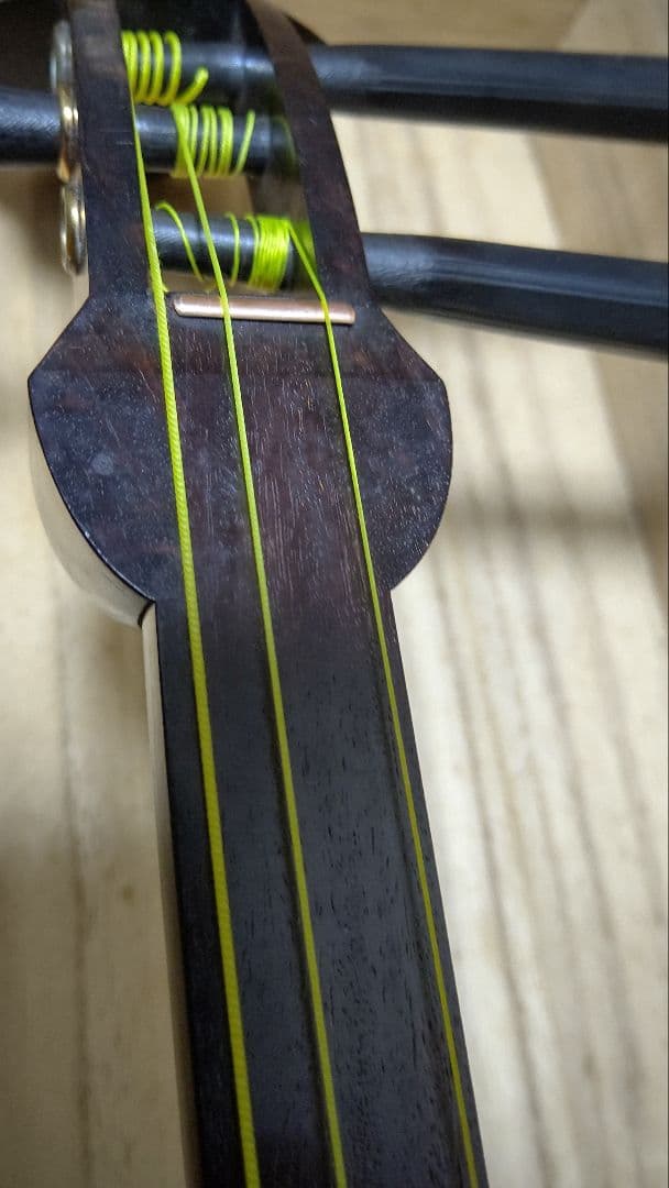 値下げ三味線ケース付き　皮破れあり、ジャンク扱い　検　紅木　和楽器　清元　長唄