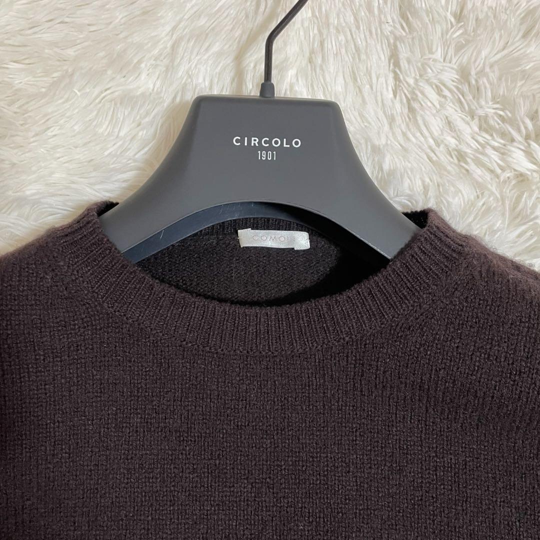COMOLI コモリ ラムズウール クルーネックニット サイズ3 ダーク