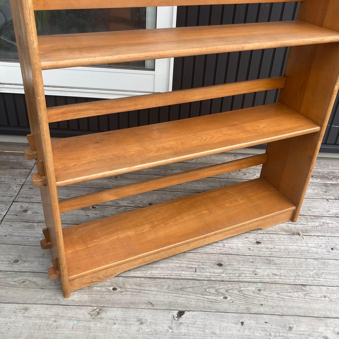 昭和レトロ ミッドセンチュリー くさび型 楔棚 木製オープンラック