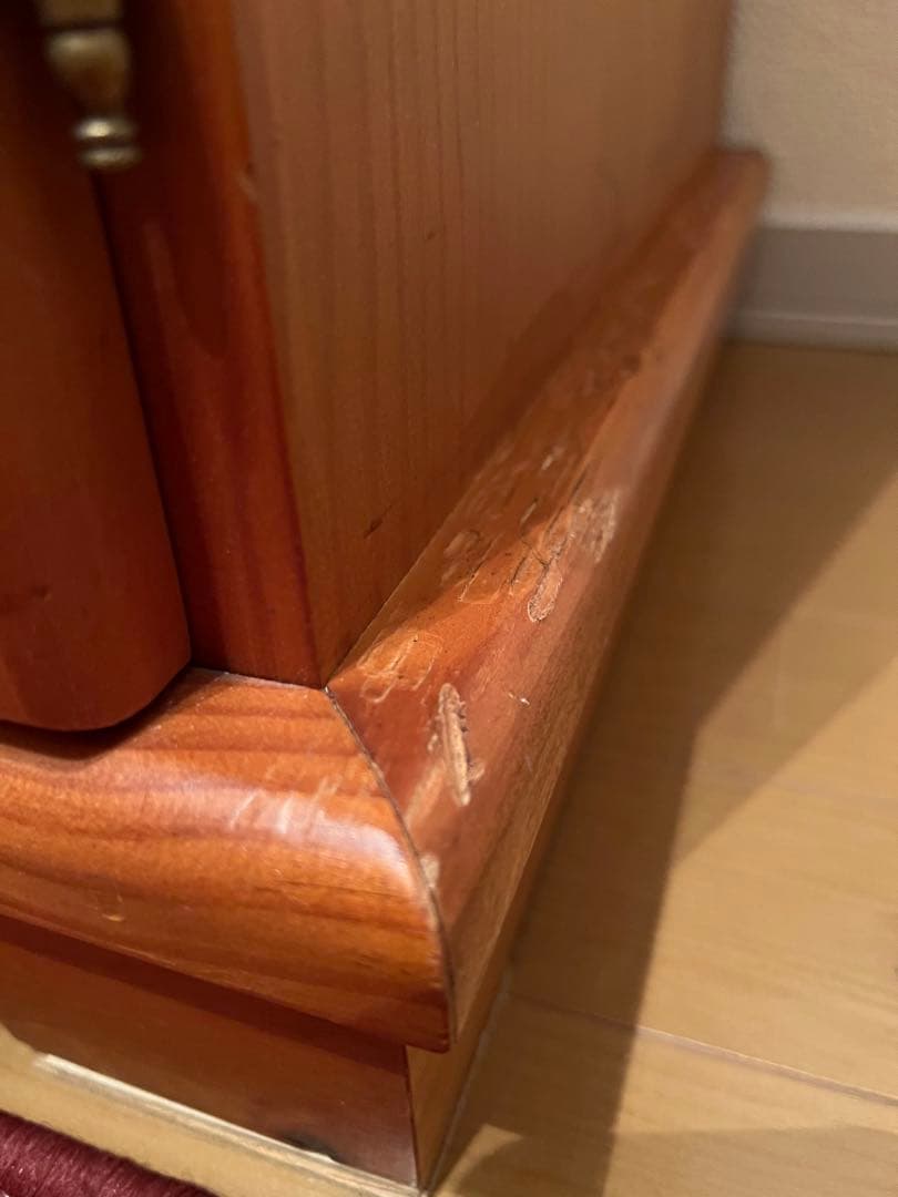 IDC大塚家具 高級天然木食器棚　アンティーク　パイン材