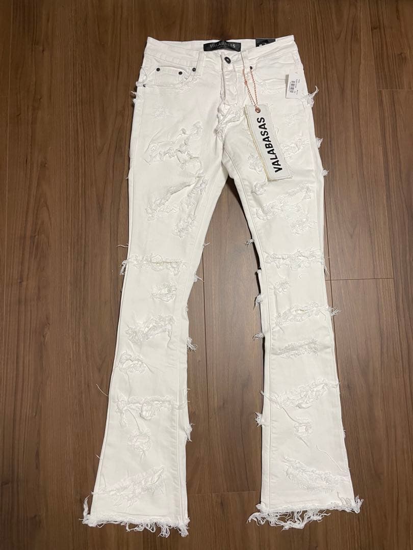 VALABASAS フレアデニム クラッシュ ホワイト サイズ29 新品 - メルカリ