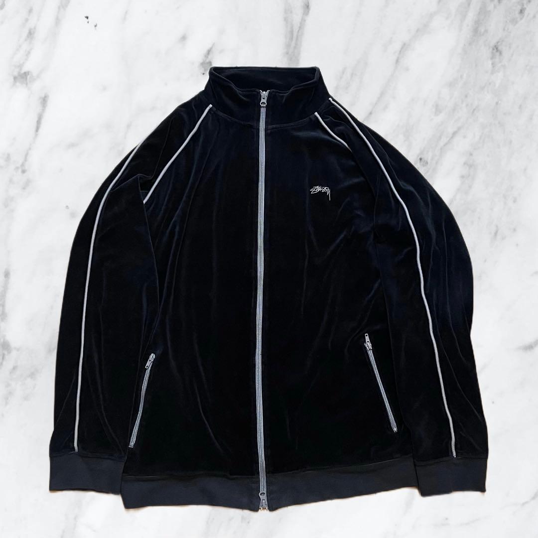 超希少‼️90s OLD stussy ベロア トラックジャケット 刺繍 ジップ