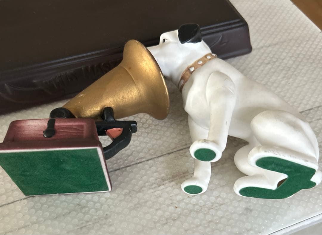 希少⭐︎ビクター ニッパー 犬と蓄音機の陶器製　台座付き