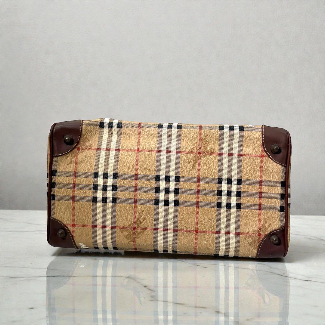Burberrys ミニボストン ノバチェック PVC シャドーホース ロゴ
