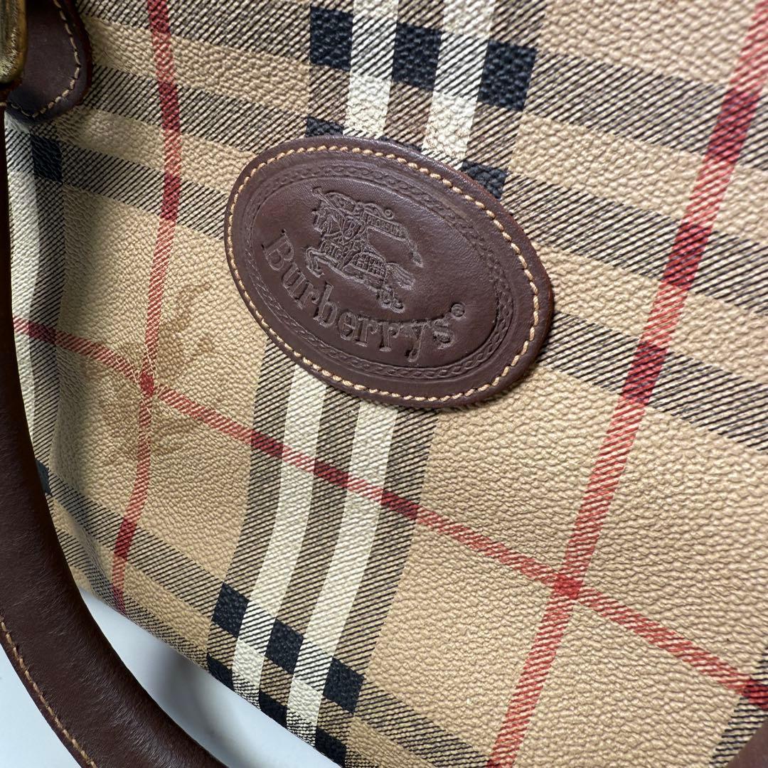 Burberrys ミニボストン ノバチェック PVC シャドーホース ロゴ