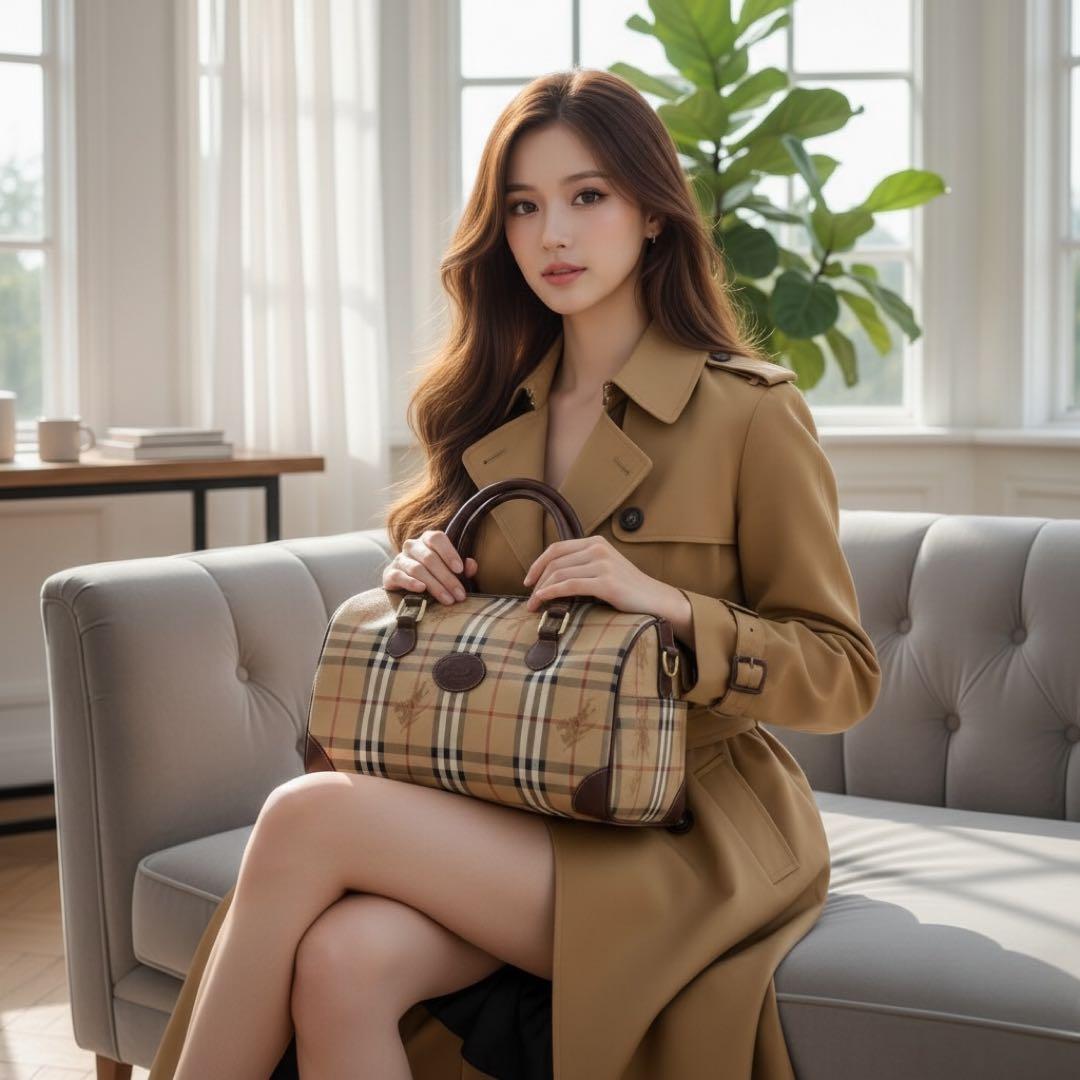 Burberrys ミニボストン ノバチェック PVC シャドーホース ロゴ