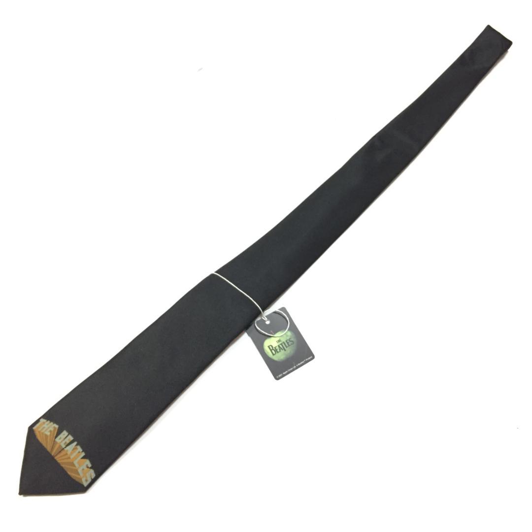 希少 新品 正規 ビートルズ Beatles ロゴ ネクタイ シルクタッチ 黒