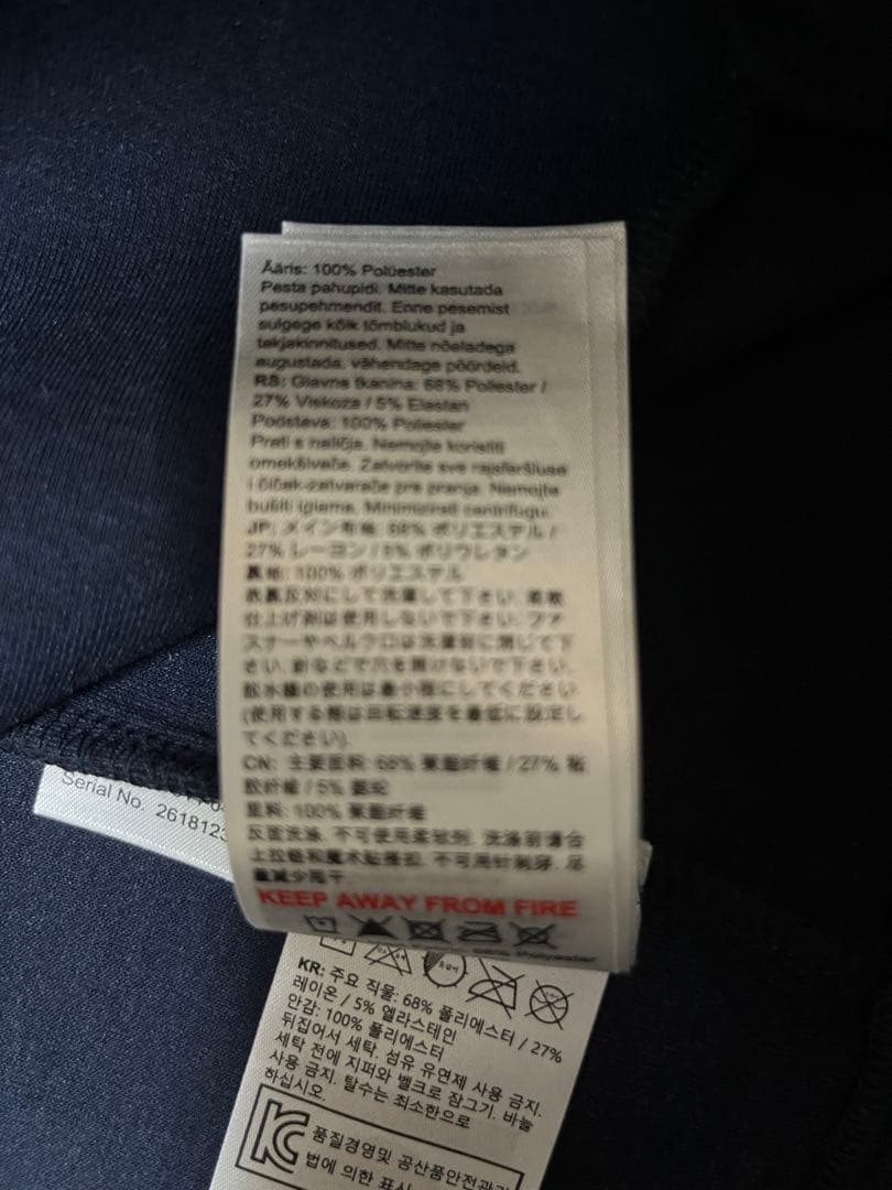 美品　MAMMUT 厚手フード付きジャケット ネイビー