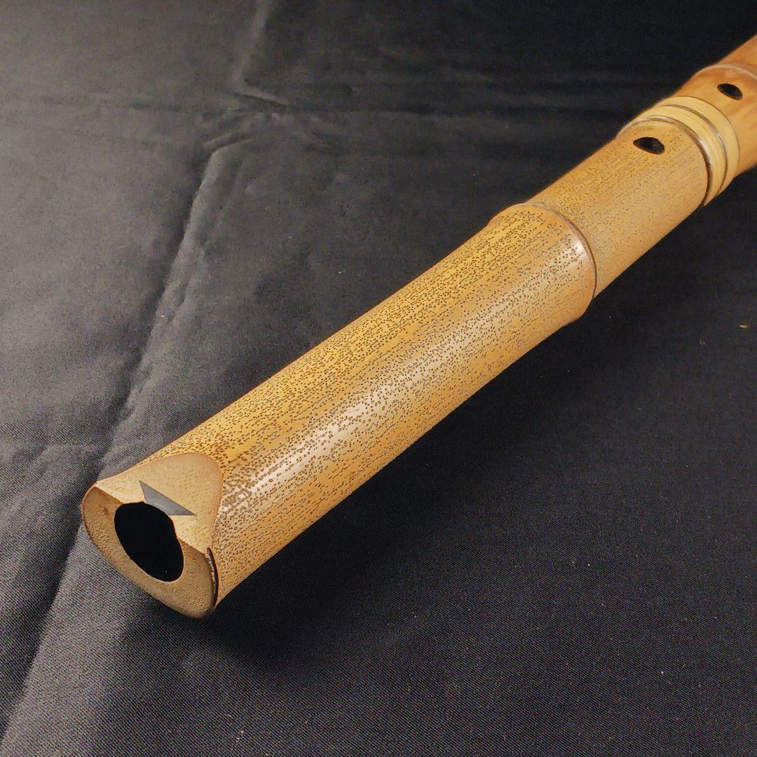 Y3110-3 琴古流 尺八 銀三線 全長54㎝ 古竹製