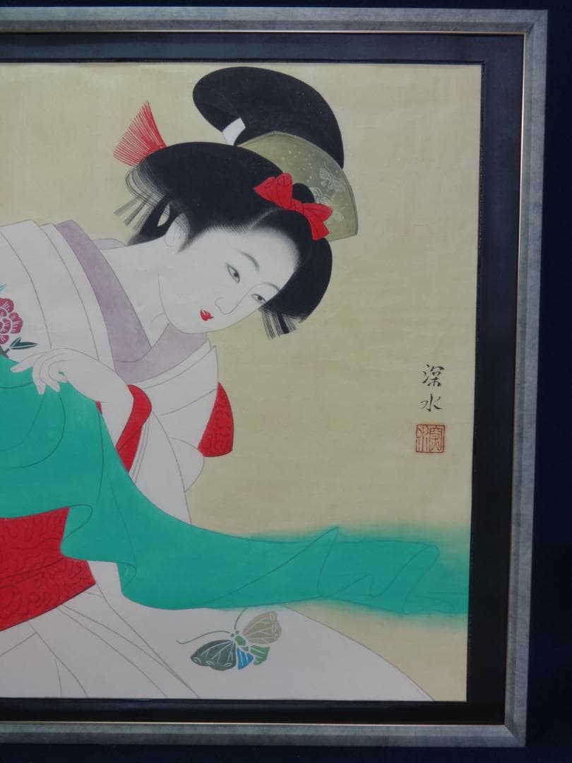 伊東深水 鏡獅子 1934年頃 肉筆水彩画 紙本著色・額装 - メルカリ