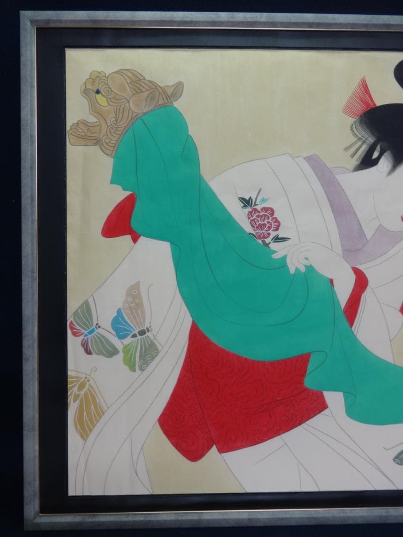 伊東深水 鏡獅子 1934年頃 肉筆水彩画 紙本著色・額装 - メルカリ