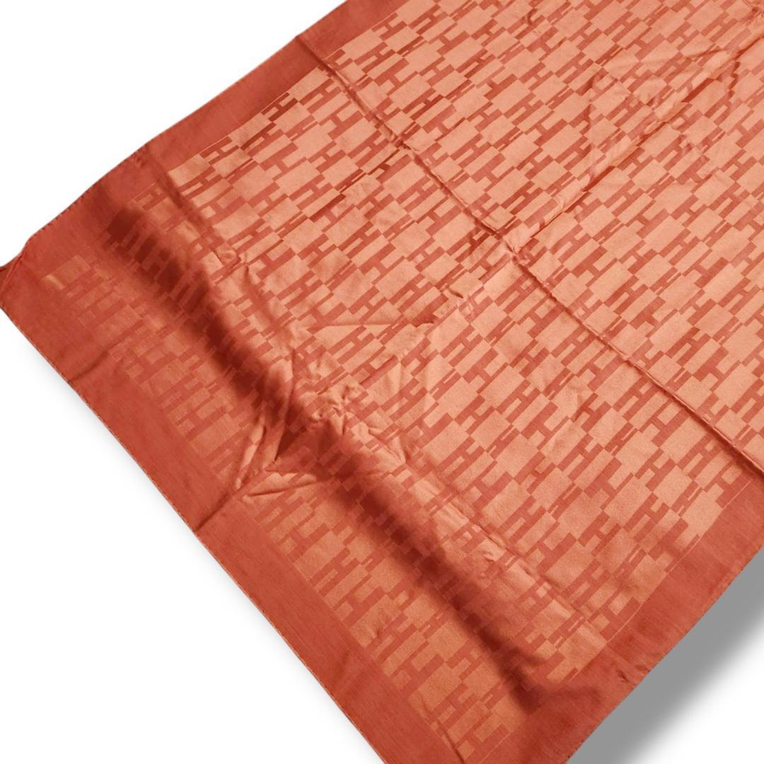 【美品 75×180】エルメス ストール《グランアッシュ》H柄総柄 オレンジ