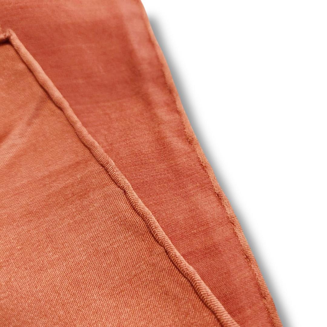 【美品 75×180】エルメス ストール《グランアッシュ》H柄総柄 オレンジ