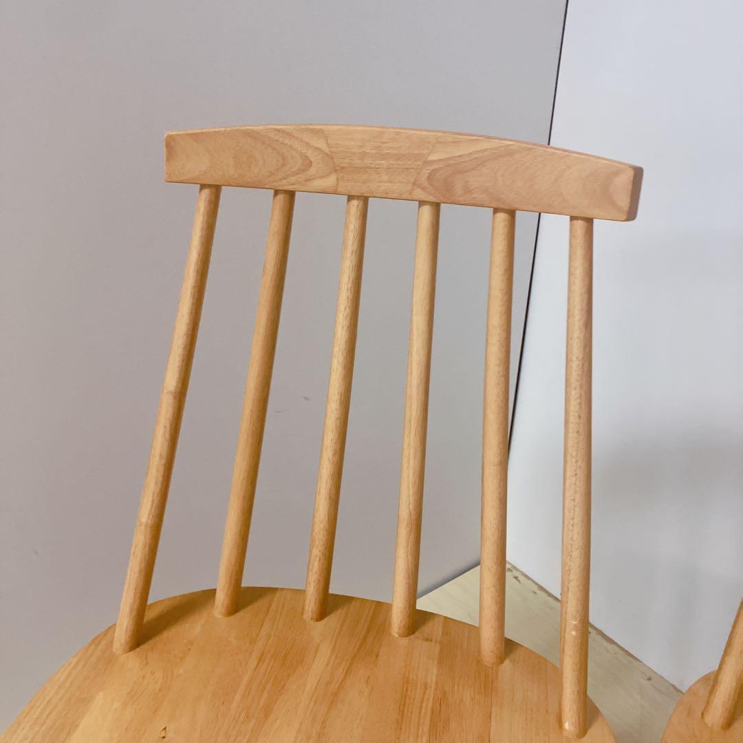 木製　ダイニングチェア　2脚セット　ウィンザーチェア　北欧　ナチュラル