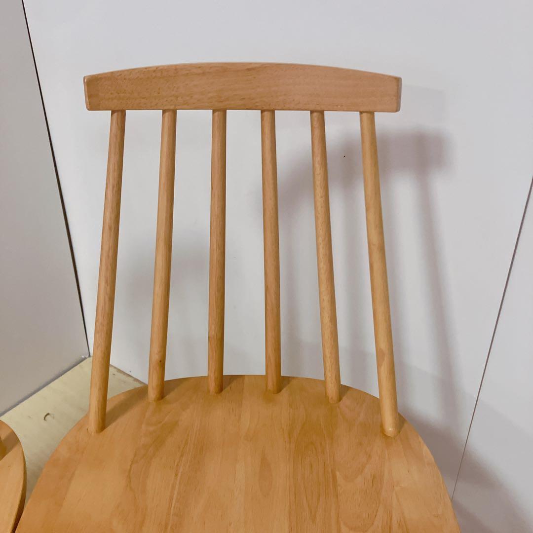 木製　ダイニングチェア　2脚セット　ウィンザーチェア　北欧　ナチュラル