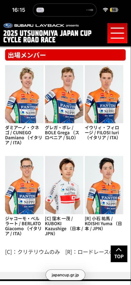 NIPPO VINI FANTINI チームジャージ