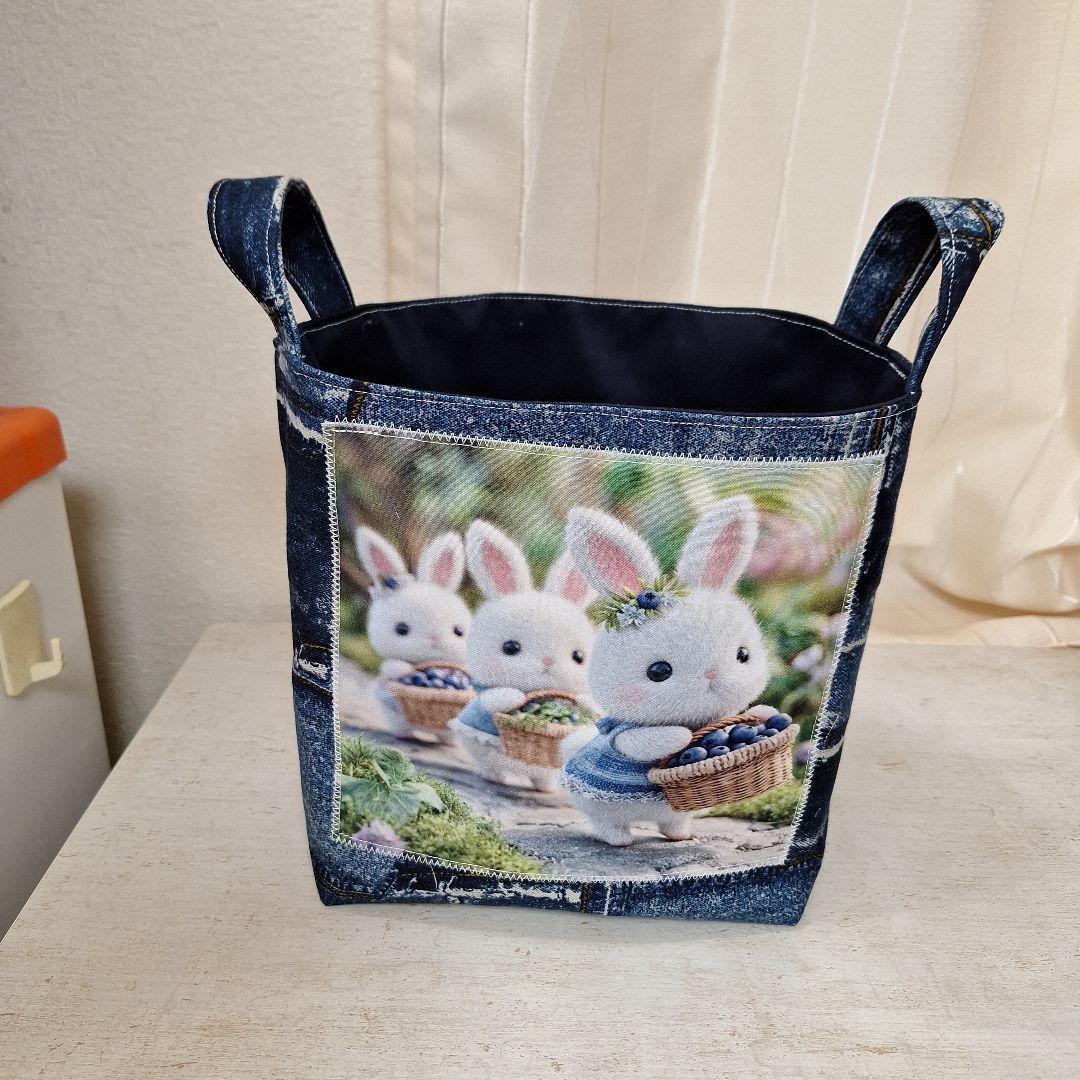 激レアパネル生地 ハンドメイド 布バスケット