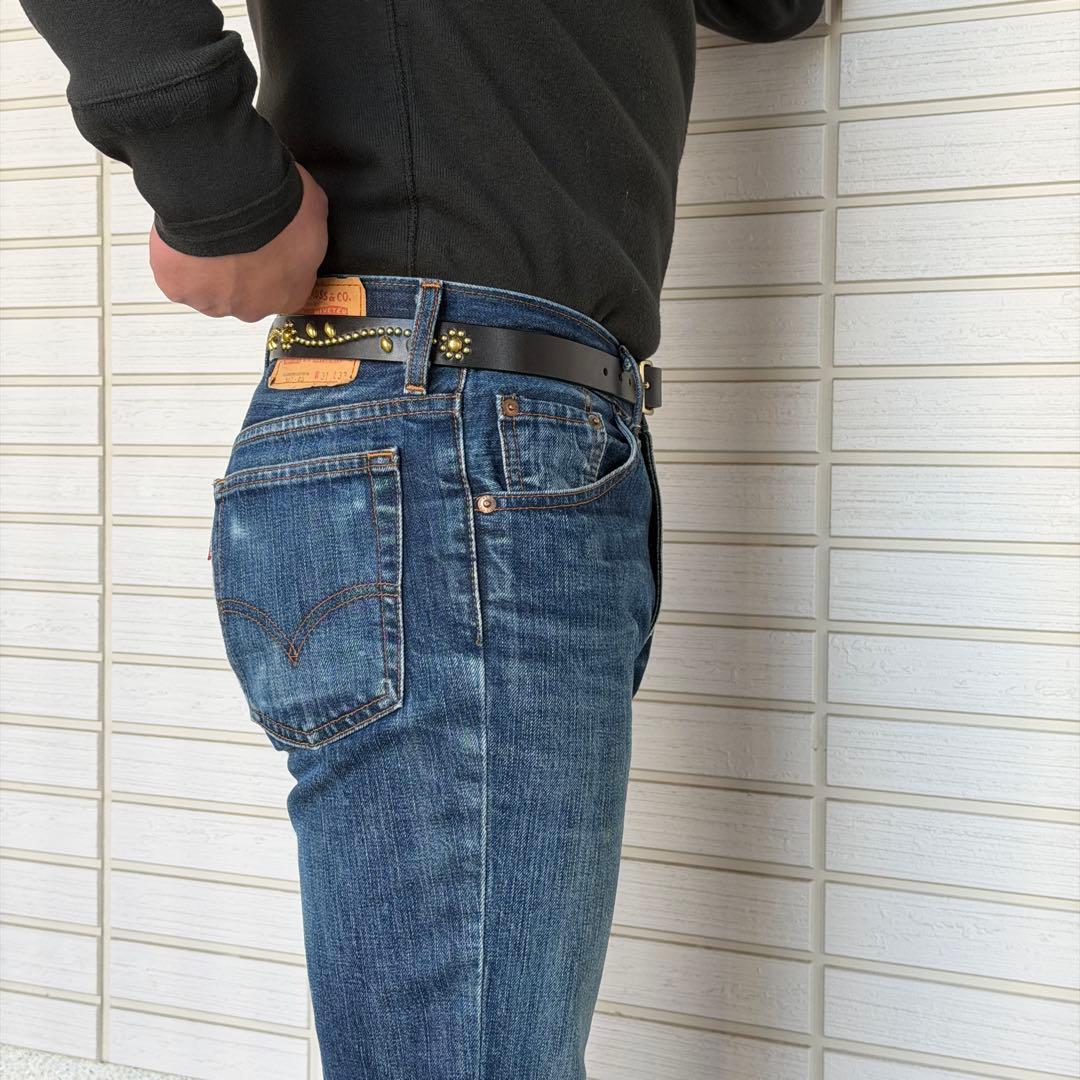 D*N様 スタッズナローベルトフラワーブラス23mm 32inch