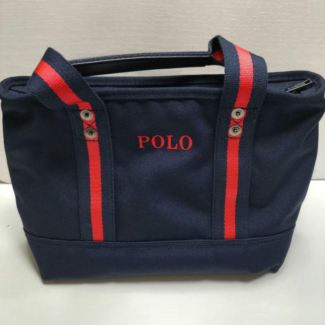 ラルフローレン ポロゴルフ スモールトートバッグ　ポニー刺繍　濃紺&赤