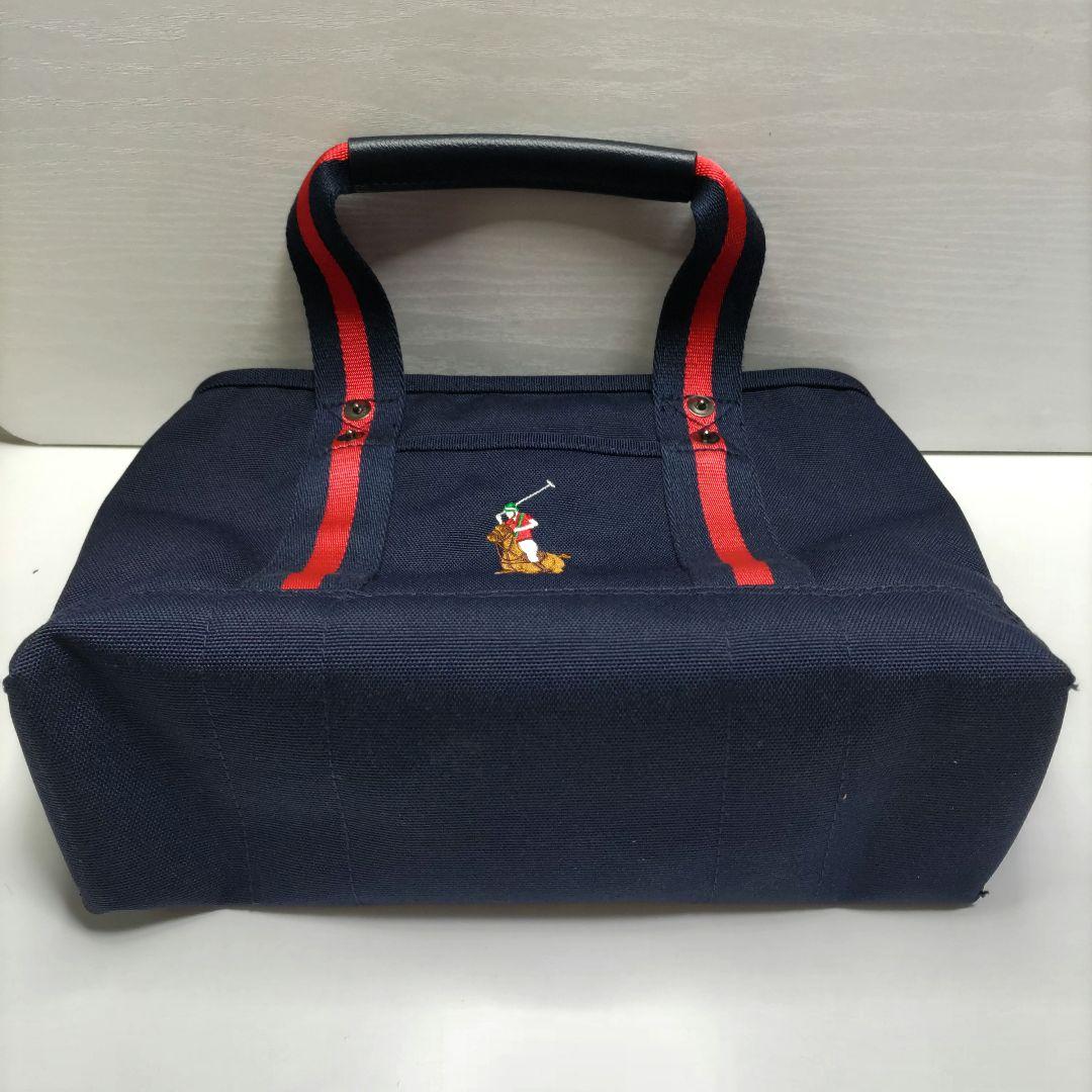 ラルフローレン ポロゴルフ スモールトートバッグ　ポニー刺繍　濃紺&赤