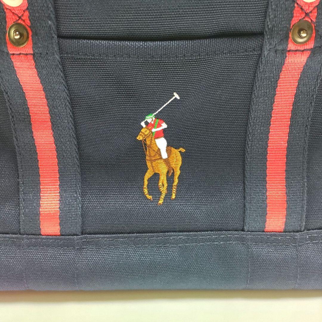 ラルフローレン ポロゴルフ スモールトートバッグ　ポニー刺繍　濃紺&赤