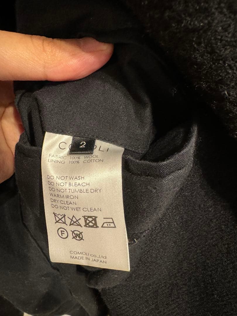 COMOLI 19awウールショールカラーコート