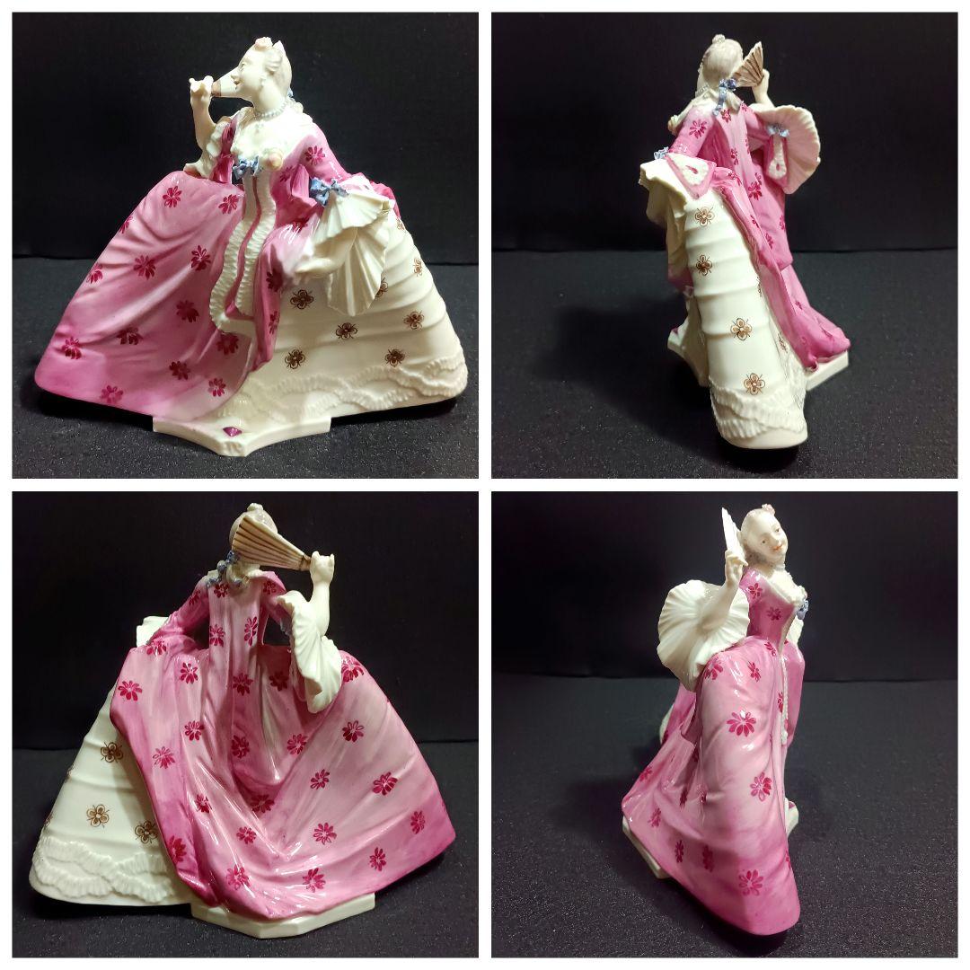 希少】ニンフェンブルク フィギュリン ピンクドレス 貴婦人像 - メルカリ