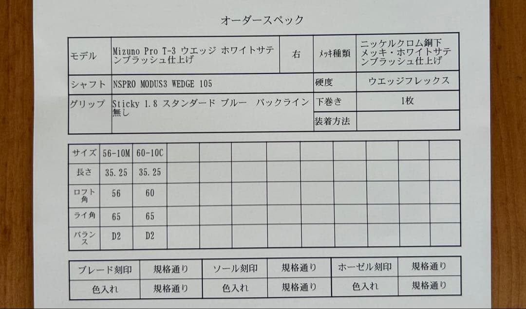 Mizuno Pro T-3 ウェッジ 56° 60° セット