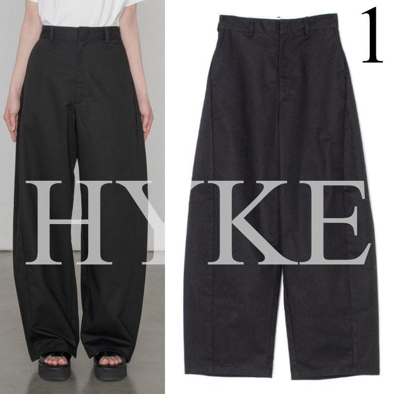 HYKE 25SS BARREL LEG TROUSERS バレルレッグ パンツ - メルカリ