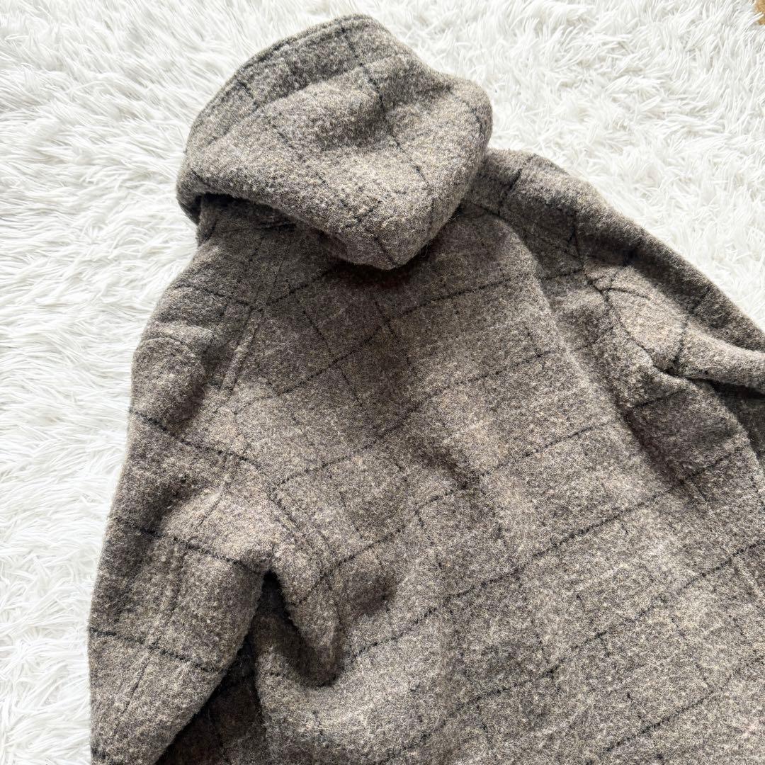 トゥモローランドブルーワーク ハリスツイード ダッフルコート チェック ウール