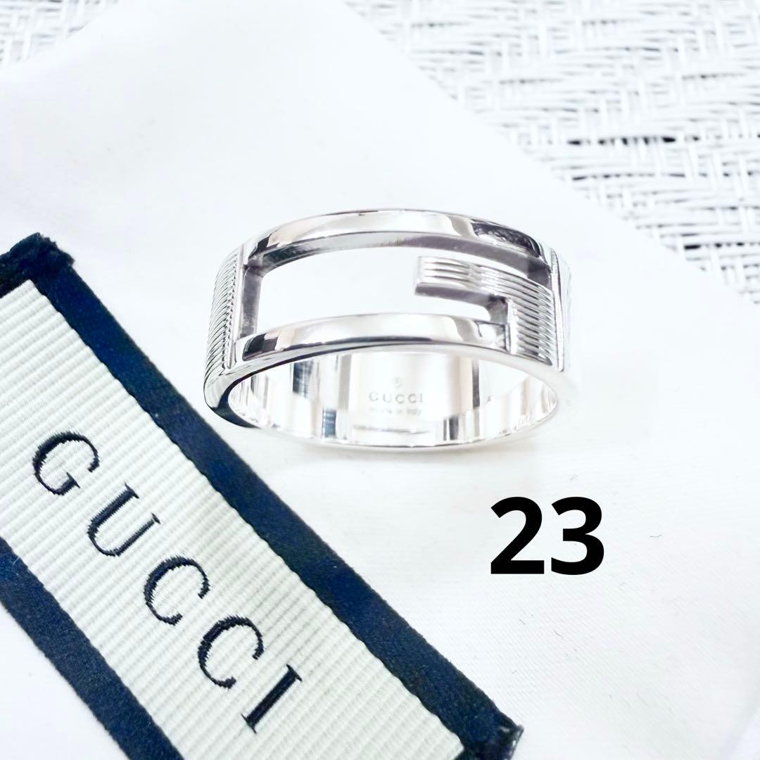 グッチ 指輪 リング 23 ブランデッドG ロゴ 925 研磨洗浄済 22号