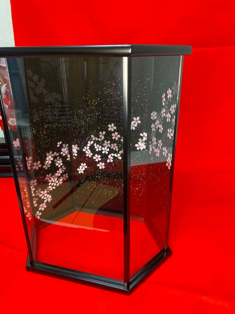 羽子板　六角ガラスケース８号・サイズ間口約３０×奥行約２１×高さ約４０㎝
