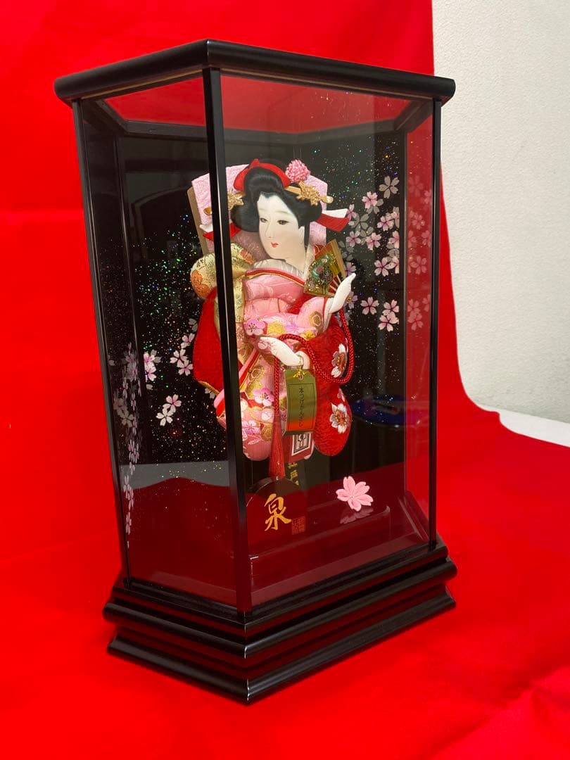 羽子板　六角ガラスケース８号・サイズ間口約３０×奥行約２１×高さ約４０㎝