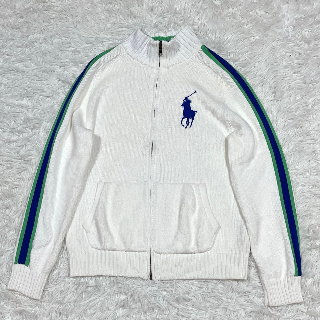 ラルフローレン ビッグポニー コットンドライバーズニット ホワイトM