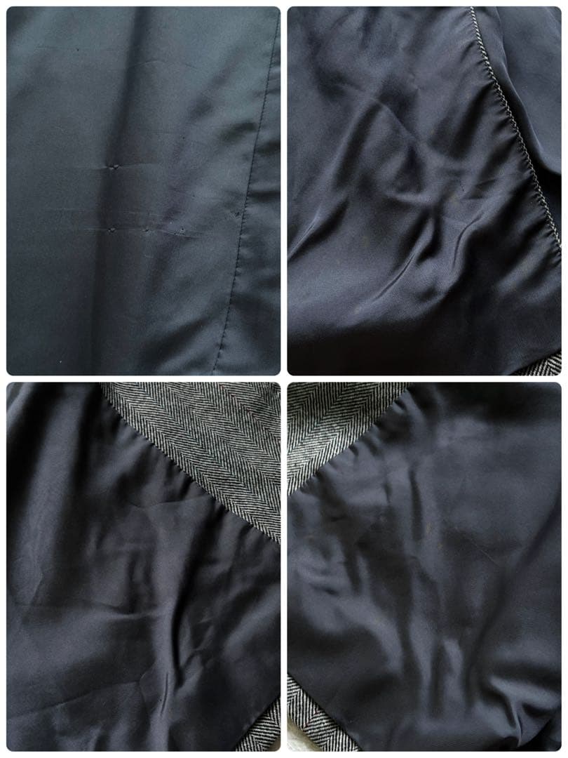 【カシミヤ50%】バーバリーズ ステンカラーコート ヘリンボーン グレー L