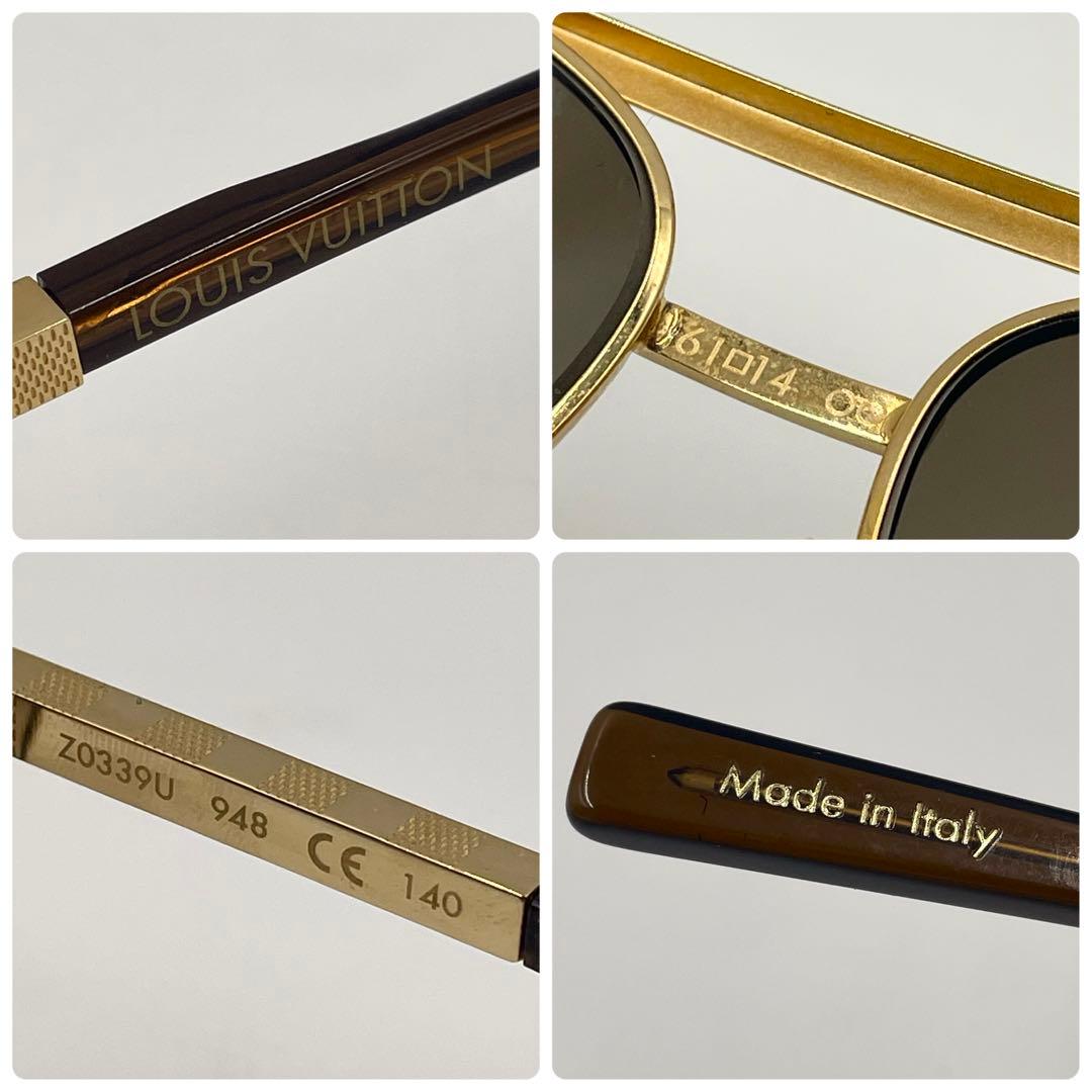 Louis Vuittonダミエ ゴールドフレーム サングラス Used品
